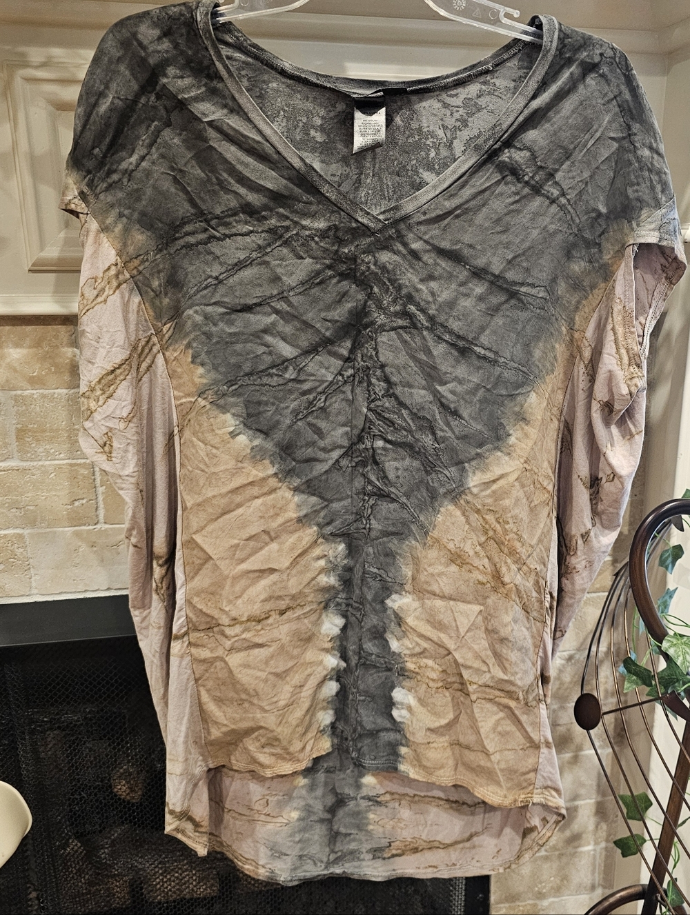 Hard Tail Forever M Tie Die Vegan Silk Oversized Loose Blouse Womens Western